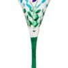Green Stem Multi Colours Laurus Design Wine Glass -Ceramic Shop dz g 47 4042 w