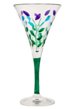 Green Stem Multi Colours Laurus Design Wine Glass