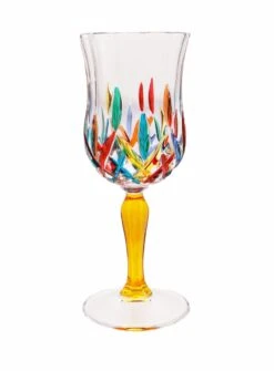 Yellow Stem Multi Colours Opera Design Wine Glass
