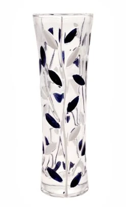 Venetian Design Black And White Coloured Glass Vase