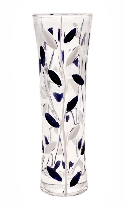 Venetian Design Black And White Coloured Glass Vase
