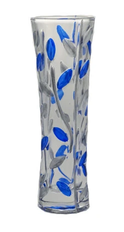 Blue And Silver Glass Vase