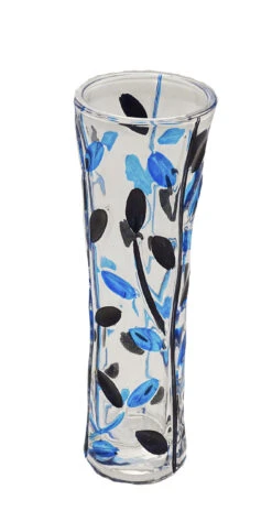 Black & Blue Glass Vase