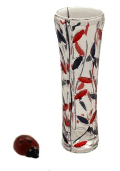 Red And Black Glass Vase
