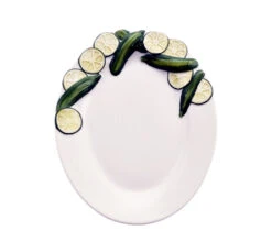 Italian Courgette Antipasto Ceramic Oval Plate