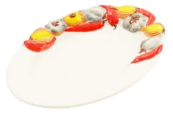 Garlic, Chilies And Onions Design Italian Ceramic Oval Plate