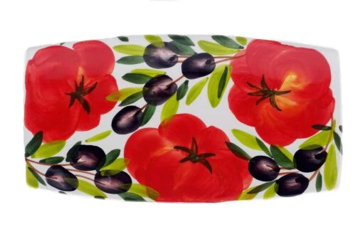 Tomato & Olives Design Antipasti Ceramic Plate