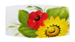 Sunflower And Poppy Design Antipasti Ceramic Plate