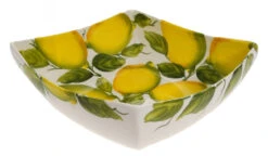 ‘LARGE’ Lemon Design Italian Square Ceramic Bowl