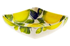 Medium Size Lemons Design Square Ceramic Bowl