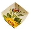 Italian Sunflower And Butterfly Design Square Bowl -Ceramic Shop e b 188 4198 w