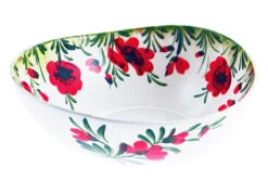 Large Size Poppy Design Italian Ceramic Bowl