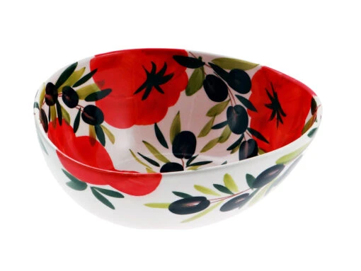 Tomato And Olive Ceramic Bowl