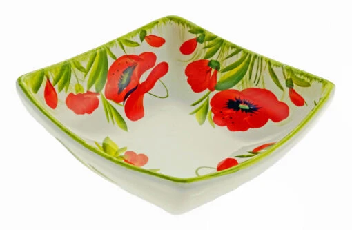 Medium Poppy Square Ceramic Bowl