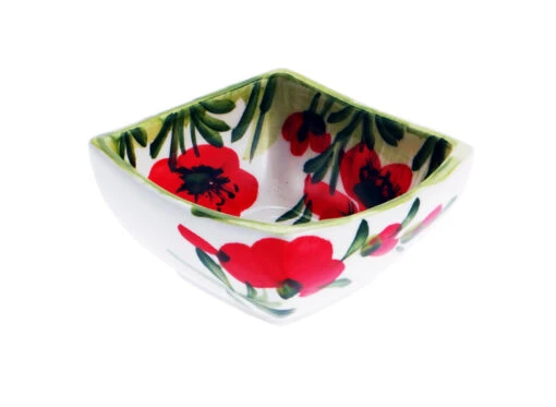 Small Poppy Square Ceramic Bowl