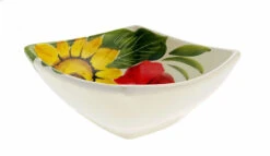 Sunflower & Poppy Square Ceramic Bowl