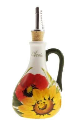 Sunflower And Poppy Design Aceto Pourer