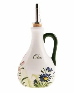 Mixed Flowers Design Ceramic Italian Oil Pourer