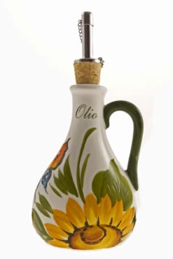 Sunflower & Butterfly Design Oil Ceramic Italian Pourer
