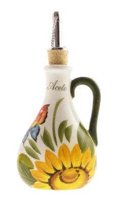 Sunflower & Butterfly Design Aceto Ceramic Italian Pourer