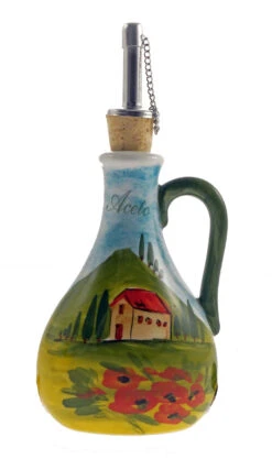 Hand Painted Tuscany Scene Design Aceto Ceramic Italian Pourer