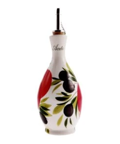 Tomato & Olive Design Ceramic Italian Aceta Pourer