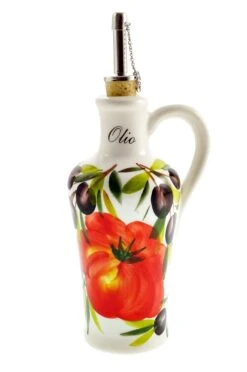 Italian Tomato And Olives Ceramic Oil Pourer