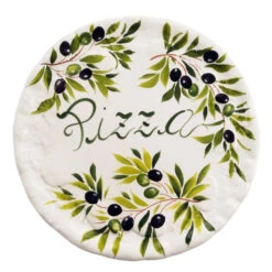 Olive Design Italian Ceramic Pizza Plate