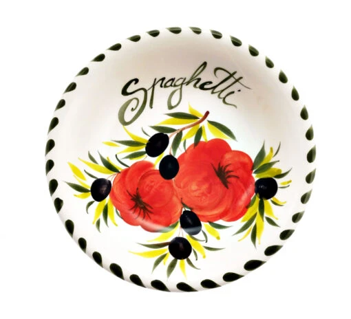 SMALL Tomato & Olive Design Italian Ceramic Spaghetti Bowl