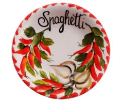 SMALL Garlic And Chilli Pepper Ceramic Italian Spaghetti Bowl