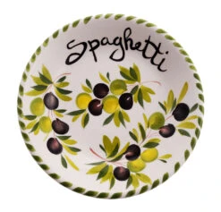 MEDIUM Olives Design Italian Ceramic Spaghetti Bowl