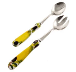 Lemon And Olive Italian Ceramic Salad Servers