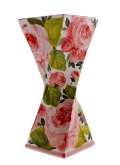 Large Size Pink Rose Italian Ceramic Vase
