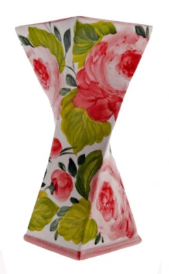‘MEDIUM’ Size Pink Rose Twisted Ceramic Vase
