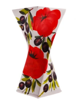 ‘MEDIUM’ Size Italian Tomato And Olive Design Ceramic Vase