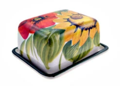 Sunflower And Poppy Butter Dish