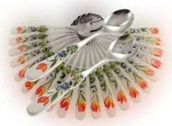 Mixed Flowers Ceramic Salad Servers