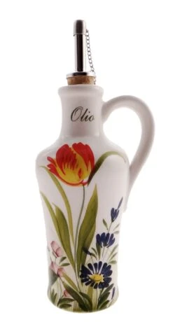 Italian Mixed Flowers Design Ceramic Oil Pourer