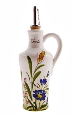 Italian Mixed Flowers Ceramic Vinegar Pourer