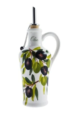 Italian Olive Design Ceramic Oil Pourer