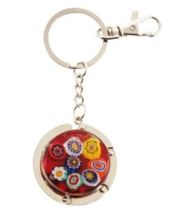 Murano Glass Key Ring Red Base