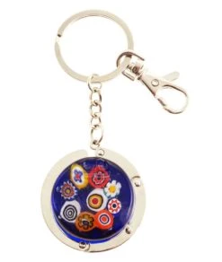 Murano Glass Key Ring Dark Blue Base