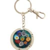 Murano Glass Key Ring Green Base -Ceramic Shop fb 18 4152 w