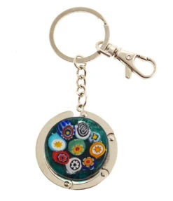 Murano Glass Key Ring Green Base