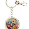Murano Glass Key Ring Silver Colour Base