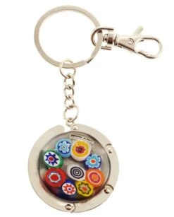 Murano Glass Key Ring Silver Colour Base