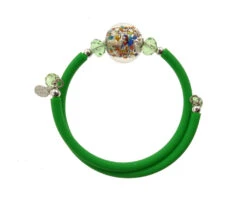 Murano Glass Bracelet Bright Green Colours