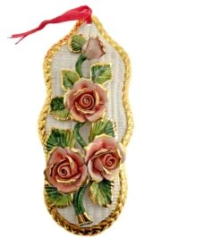 Italian Ceramic Pink Roses Plaque