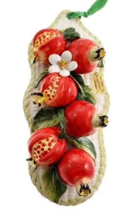 Italian Ceramic Pomegranate Wall Plaque
