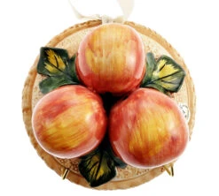 Round Shape Apple Fruit Design Italian Ceramic Plaque